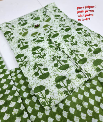 Jaipuri Cotton A Navad Kurti Pant Set