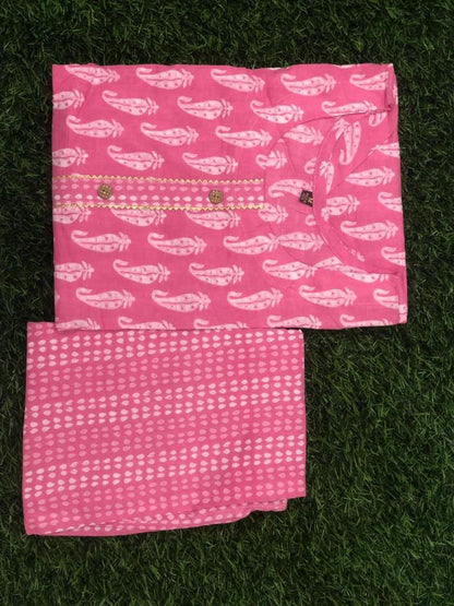 Jaipuri Cotton B Navad Kurti Pant Set