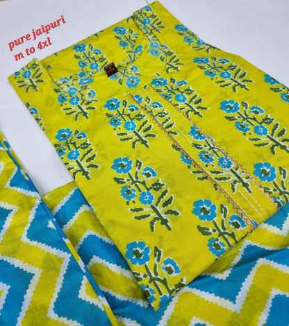 Jaipuri Cotton B Navad Kurti Pant Set