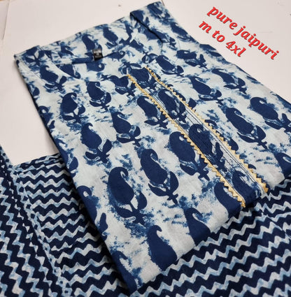 Jaipuri Cotton B Navad Kurti Pant Set