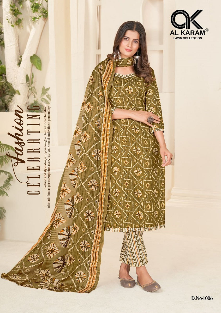 Jaipuri Queen Al Karam Cotton Dress Material