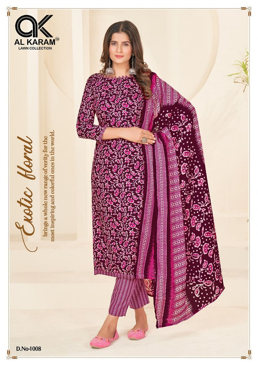 Jaipuri Queen Al Karam Cotton Dress Material