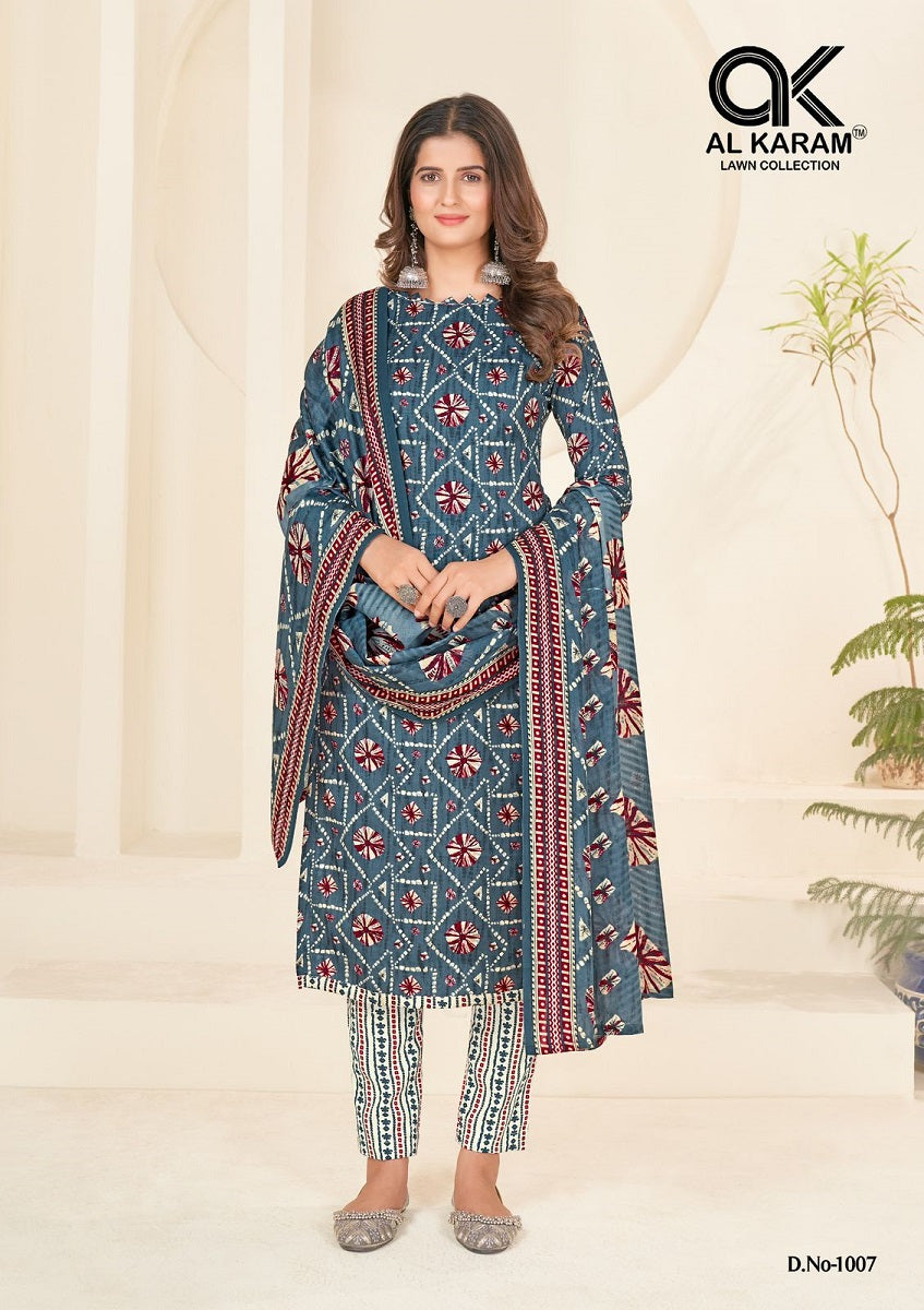 Jaipuri Queen Al Karam Cotton Dress Material