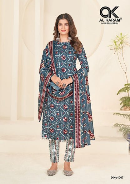 Jaipuri Queen Al Karam Cotton Dress Material