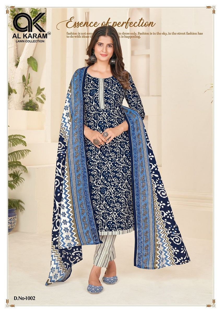 Jaipuri Queen Al Karam Cotton Dress Material