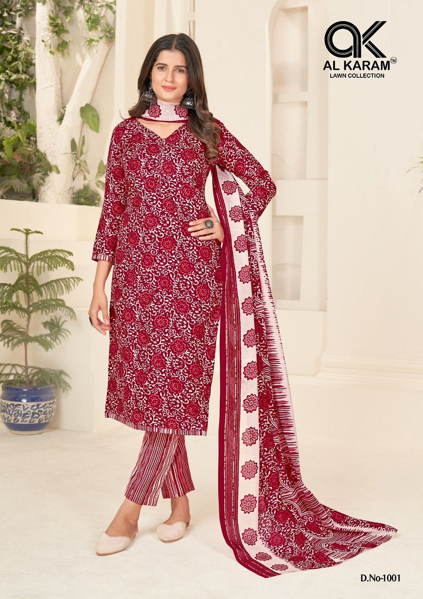 Jaipuri Queen Al Karam Cotton Dress Material
