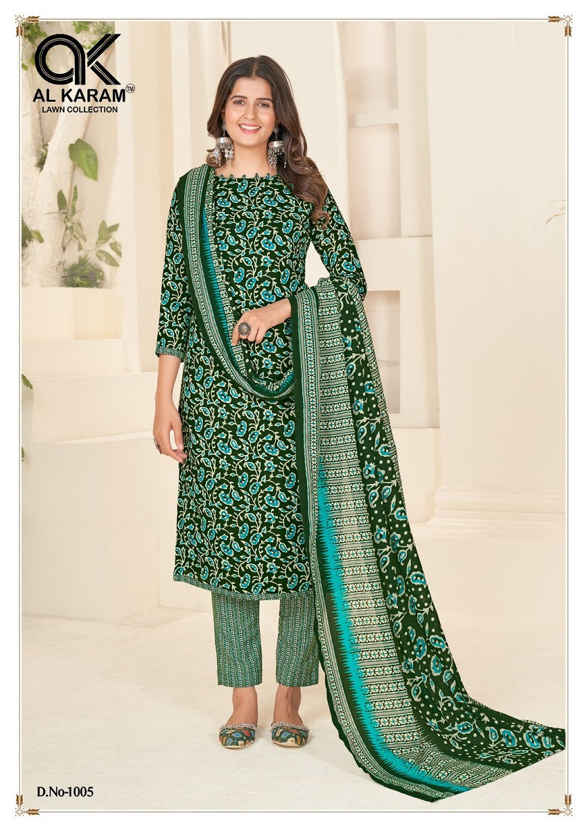 Jaipuri Queen Al Karam Cotton Dress Material