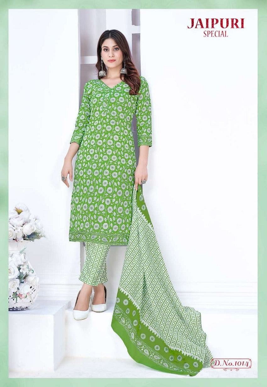 Jaipuri Special Vol 1 Ganesha Cotton Readymade Pant Style Suits