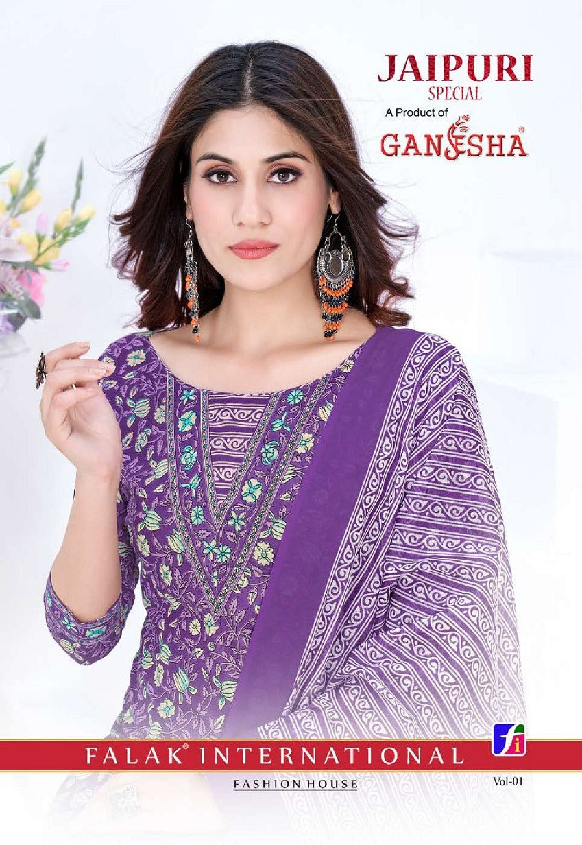 Jaipuri Special Vol 1 Ganesha Cotton Readymade Pant Style Suits