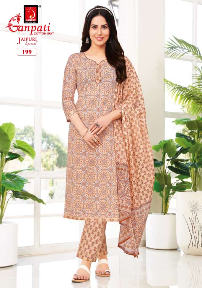 Jaipuri Cotton Printed Top With Tie Patterns Silk Linen Butte Weaved  Dupatta Dress Material at Rs 735 | Dress Material in Thane | ID: 23183722148