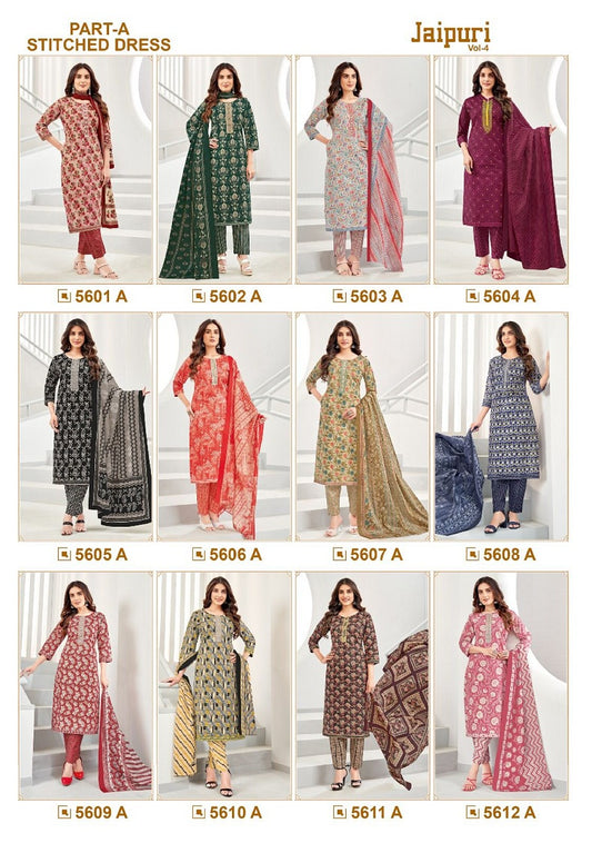 Jaipuri Vol 4 Kala Cotton Readymade Pant Style Suits