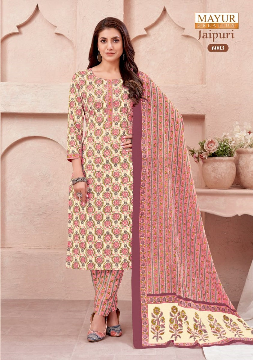 Jaipuri Vol 6 Mayur Creation Cotton Dress Material