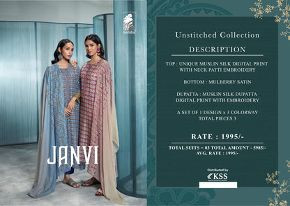 Janvi Sahiba Muslin Silk Pant Style Suits