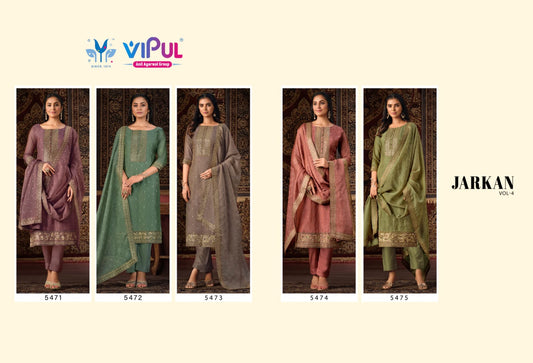 Jarkan Vol 4 Vipul Organza Pant Style Suits