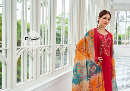 Jashn Zulfat Designer Viscose Rayon Pant Style Suits