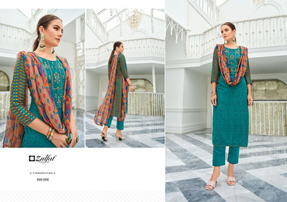 Jashn Zulfat Designer Viscose Rayon Pant Style Suits
