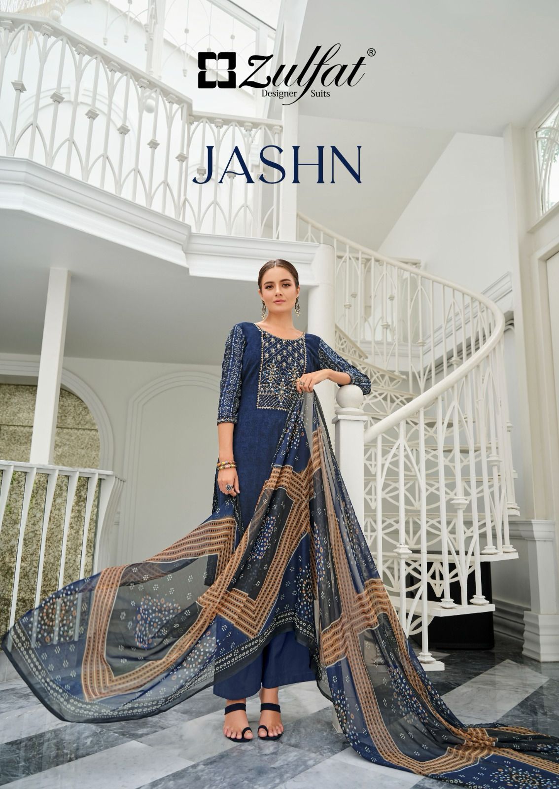 Jashn Zulfat Designer Viscose Rayon Pant Style Suits