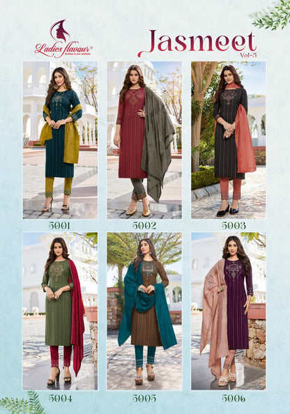 Jasmeet Vol 4 Ladies Flavour Rayon 14Kg Readymade Pant Style Suits