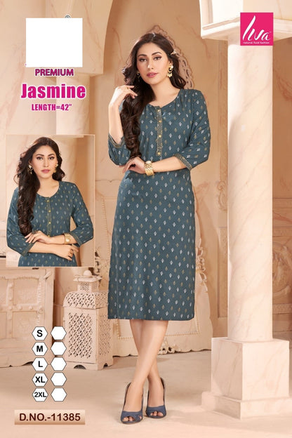 Jasmine-A Zoya Rayon Knee Length Kurtis