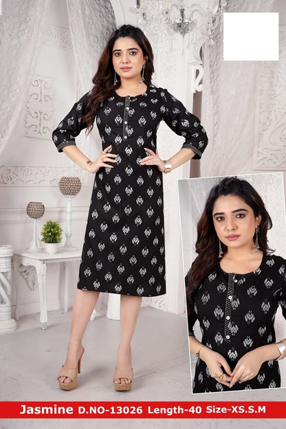 Jasmine-A Zoya Rayon Knee Length Kurtis