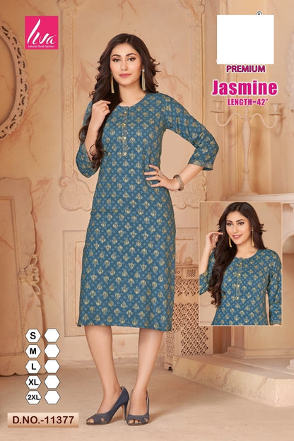Jasmine-A Zoya Rayon Knee Length Kurtis