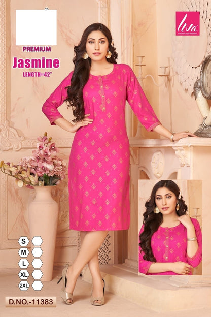 Jasmine-A Zoya Rayon Knee Length Kurtis