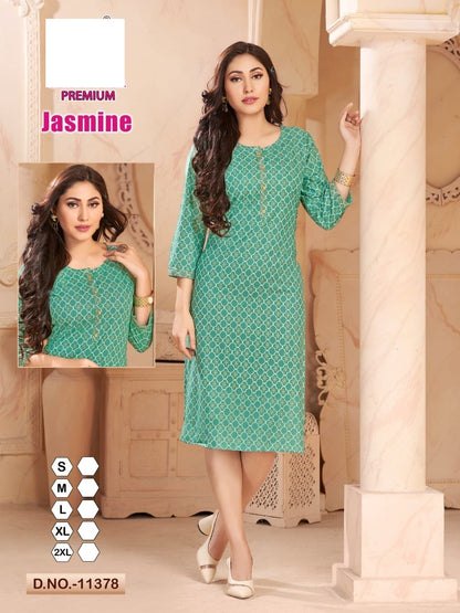 Jasmine-A Zoya Rayon Knee Length Kurtis