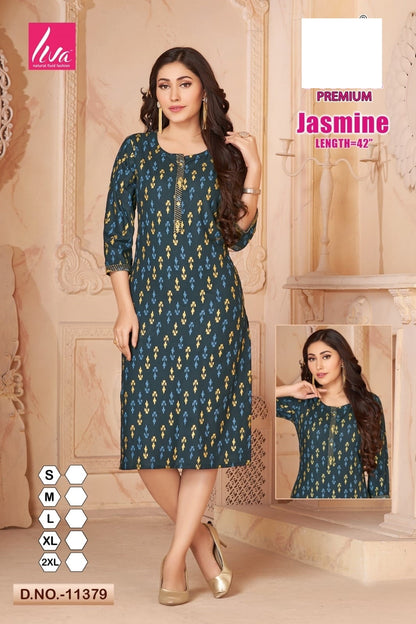 Jasmine-A Zoya Rayon Knee Length Kurtis