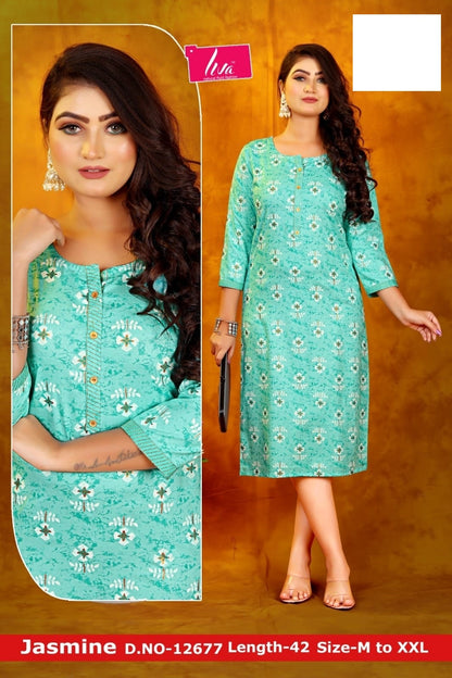 Jasmine-A Zoya Rayon Knee Length Kurtis