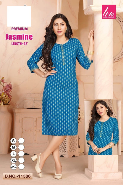 Jasmine-A Zoya Rayon Knee Length Kurtis