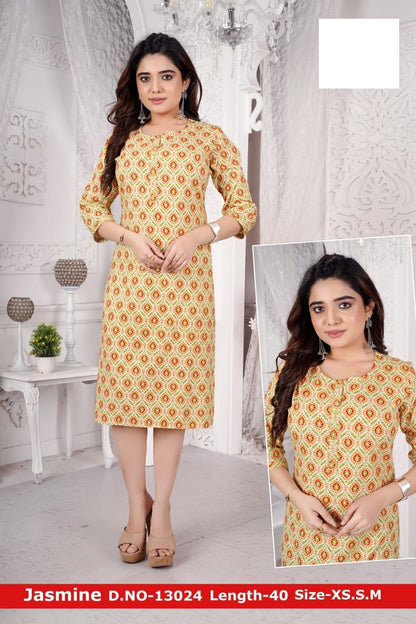 Jasmine-A Zoya Rayon Knee Length Kurtis