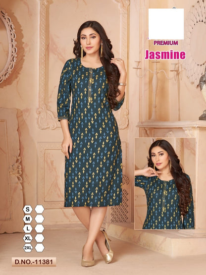 Jasmine-A Zoya Rayon Knee Length Kurtis