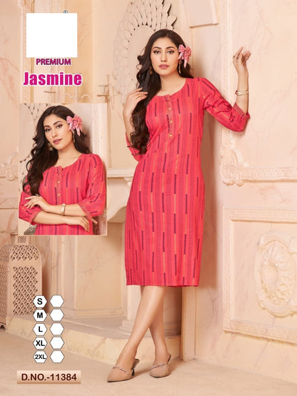 Jasmine-A Zoya Rayon Knee Length Kurtis
