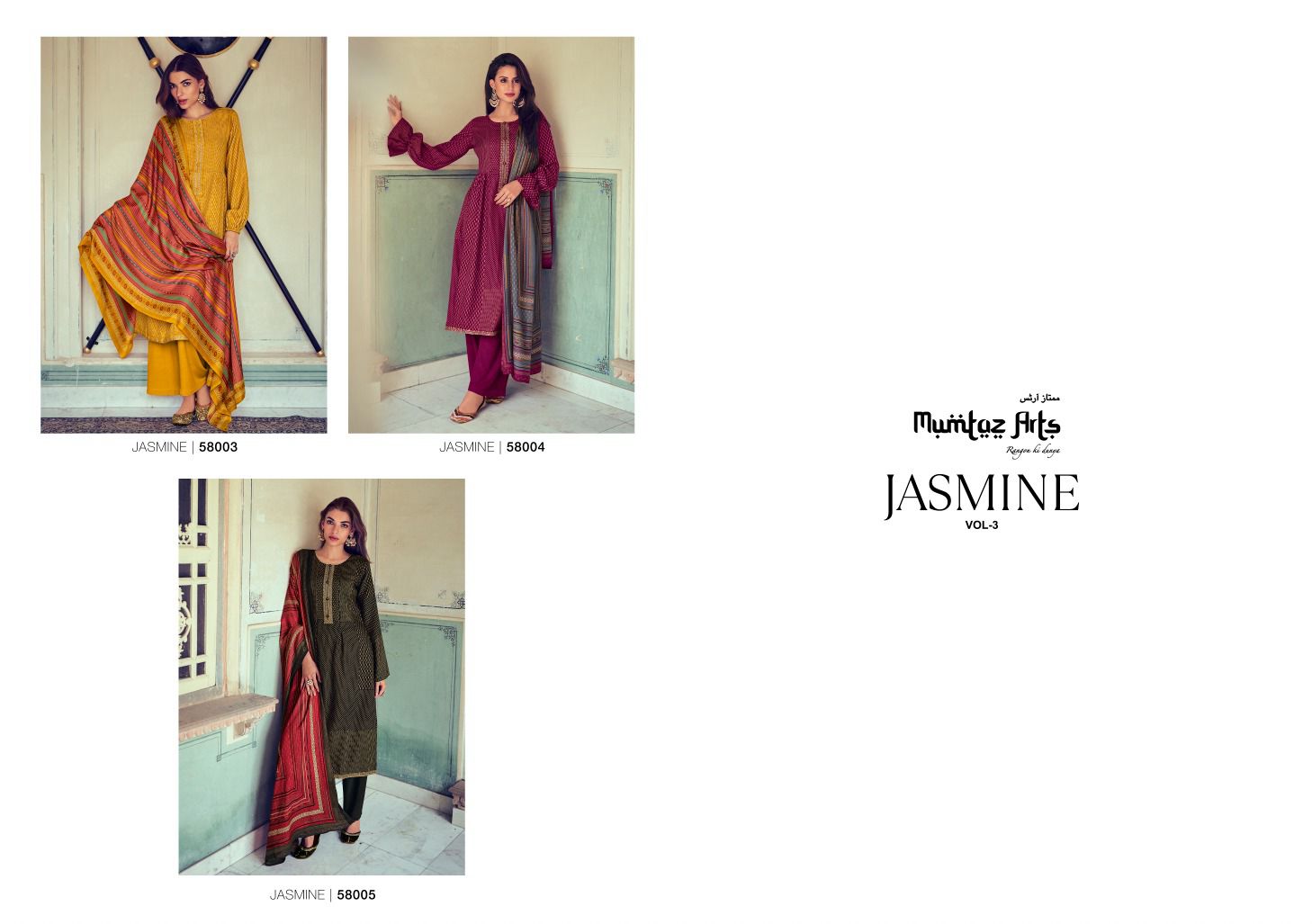 Jasmine Vol 3 Mumtaz Arts Pashmina Suits