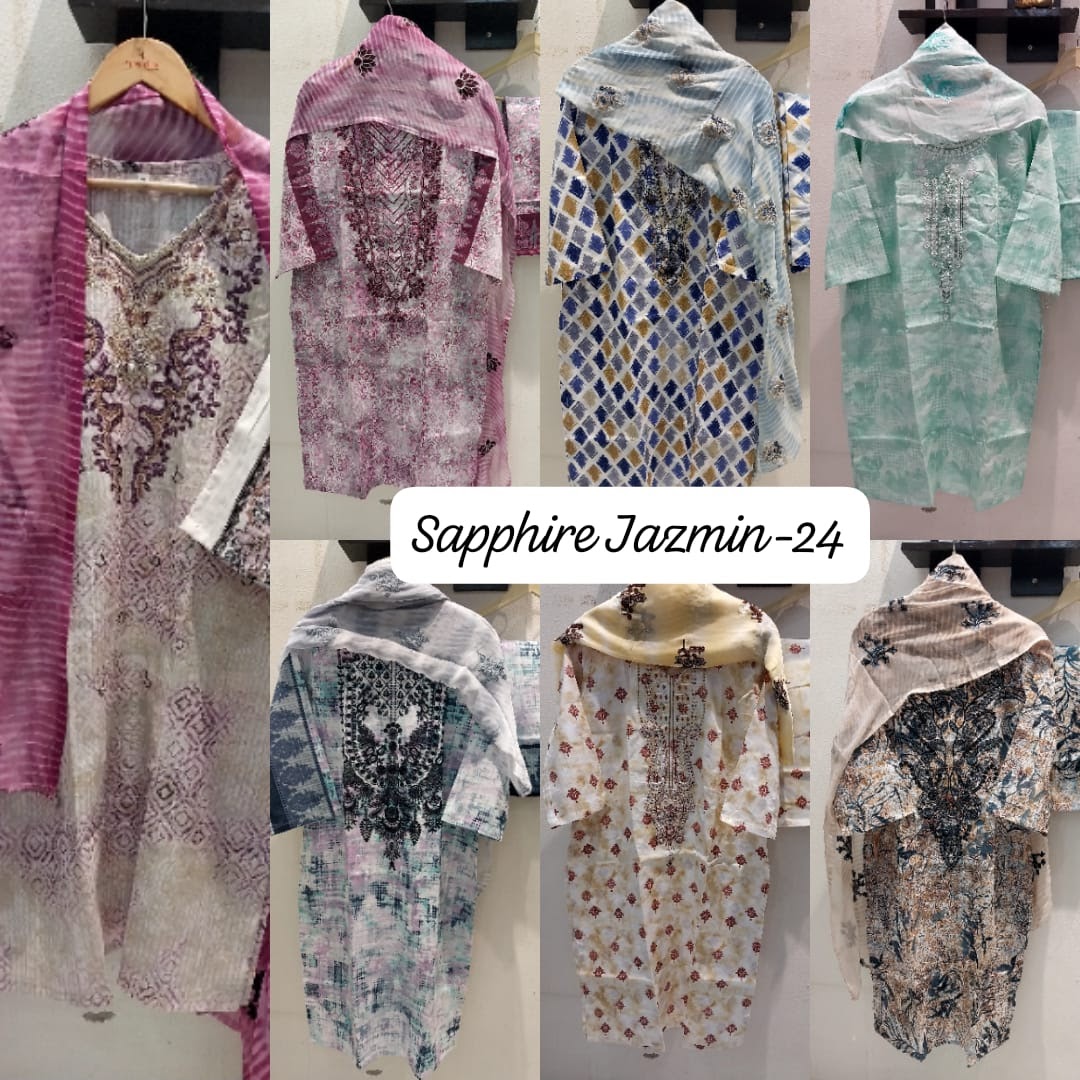 Jazmin Vol 24 Sapphire Lawn Cotton Pakistani Readymade Suits