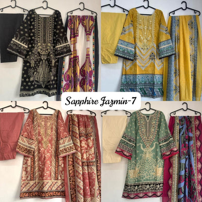 Jazmin Vol 7 Sapphire Lawn Cotton Pakistani Readymade Suits