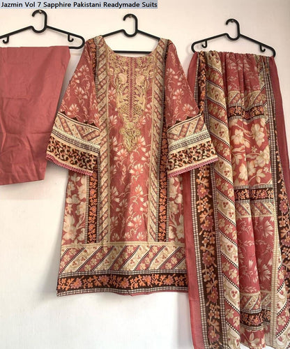 Jazmin Vol 7 Sapphire Lawn Cotton Pakistani Readymade Suits