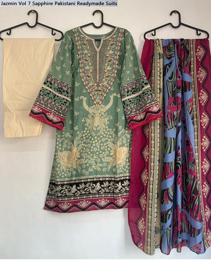 Jazmin Vol 7 Sapphire Lawn Cotton Pakistani Readymade Suits