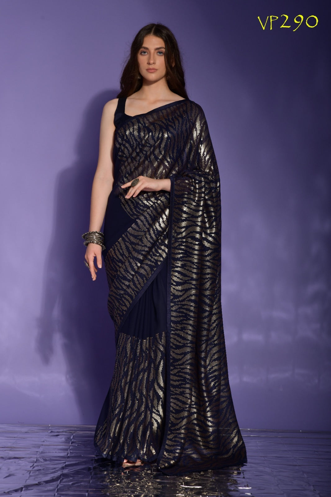 Jeet Fashion Berry Georgette Sarees