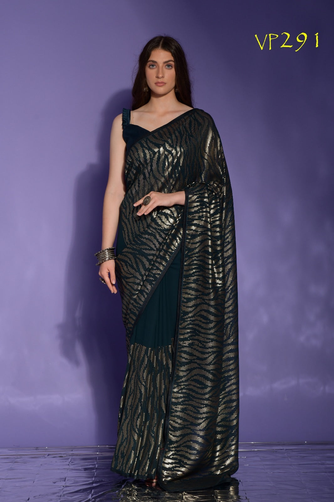 Jeet Fashion Berry Georgette Sarees