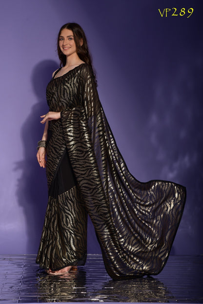 Jeet Fashion Berry Georgette Sarees