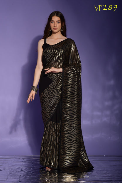 Jeet Fashion Berry Georgette Sarees