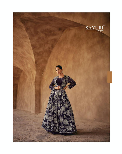 Jewel Sayuri Georgette Crop Top Skirt Jacket