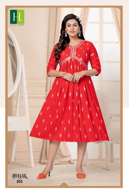 Jhalak Vol 2 H Dot Rayon Anarkali Kurtis