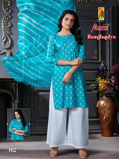 Jhanjhariya Master Rayon Readymade Plazzo Style Suits