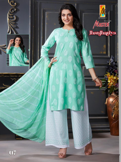 Jhanjhariya Master Rayon Readymade Plazzo Style Suits