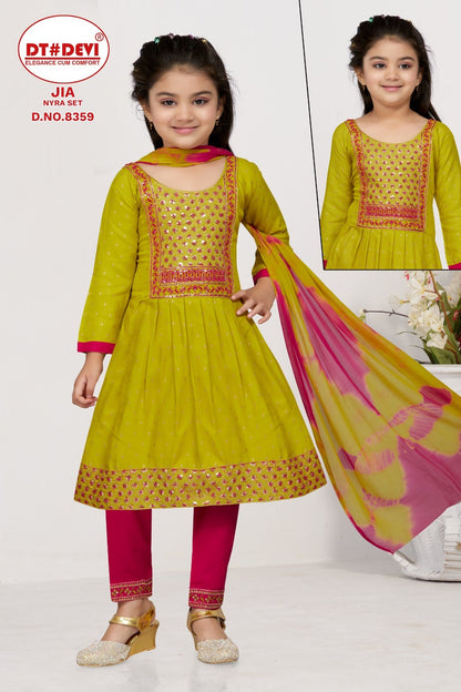 Jia-8359 Dt Devi Rayon Girls Readymade Pant Suits