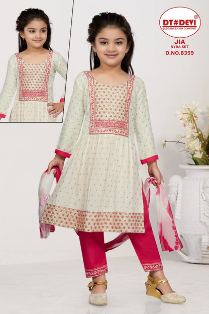 Jia-8359 Dt Devi Rayon Girls Readymade Pant Suits