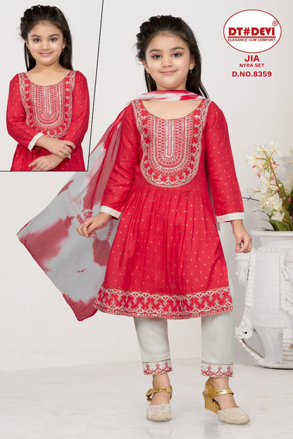 Jia-8359 Dt Devi Rayon Girls Readymade Pant Suits
