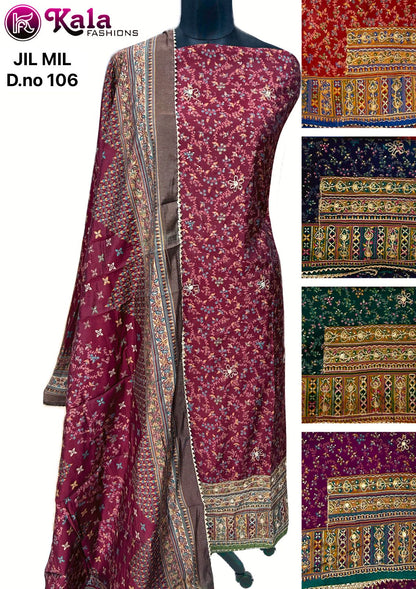 Jil Mil Kala Fashion Muslin Salwar Suits